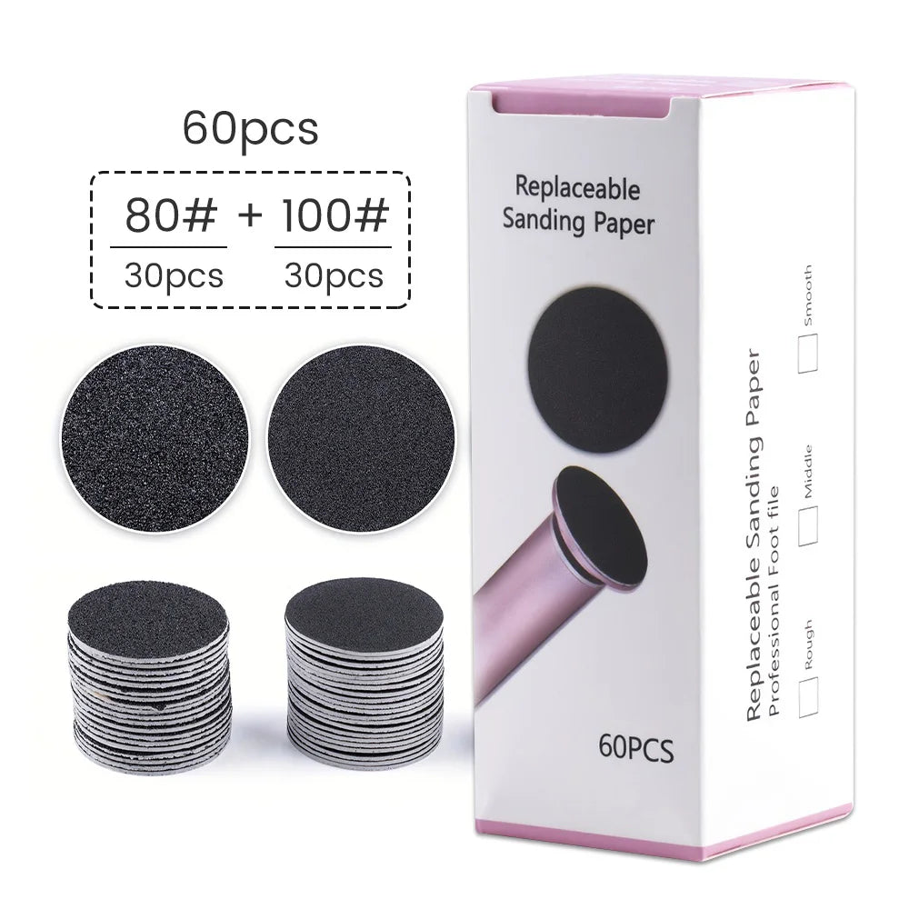 60pcs Replaceable Sandpaper Disc